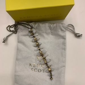 Kendra Scott White Agate & Gold Samantha Necklace